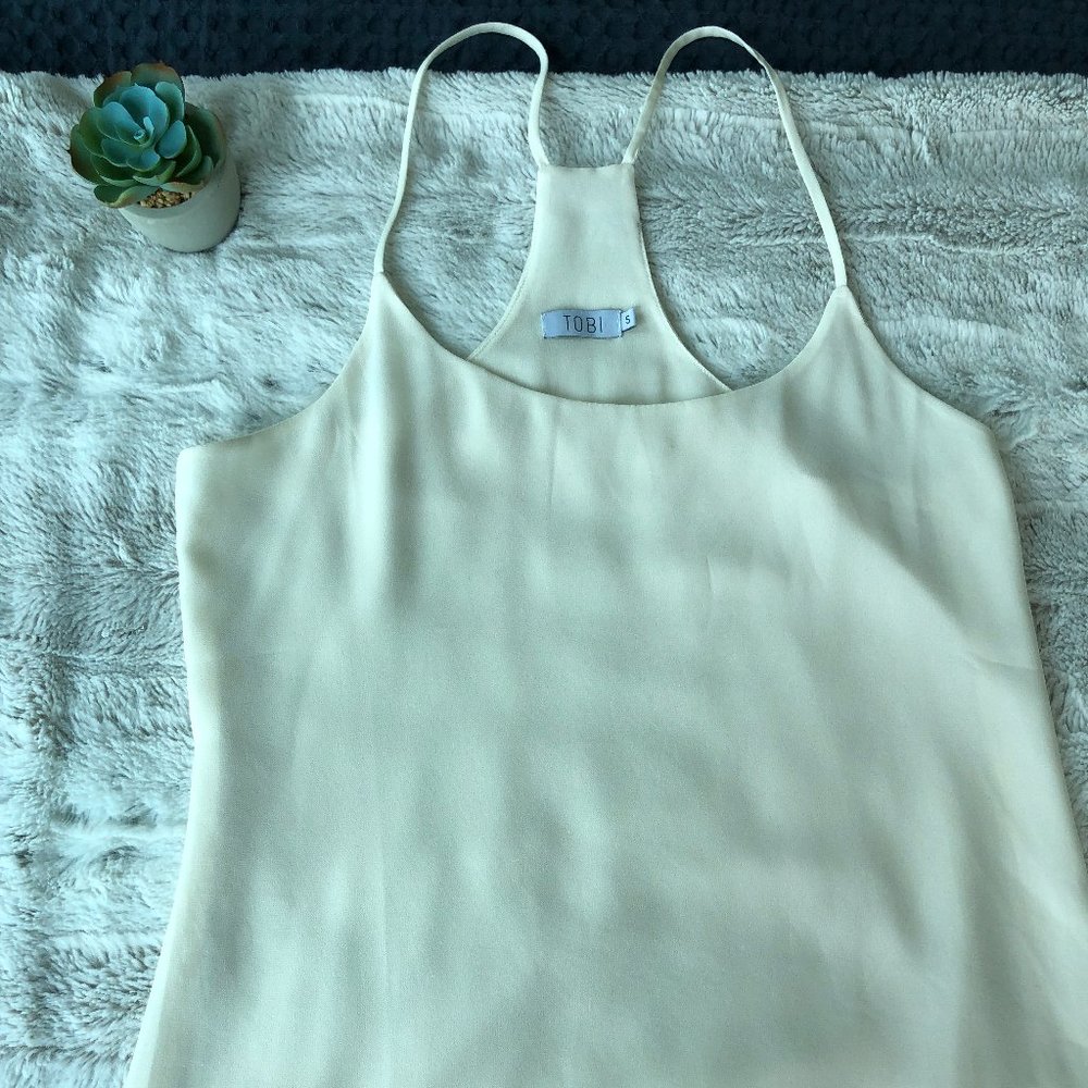 Tobi Thin Strap Racerback Blouse in White S